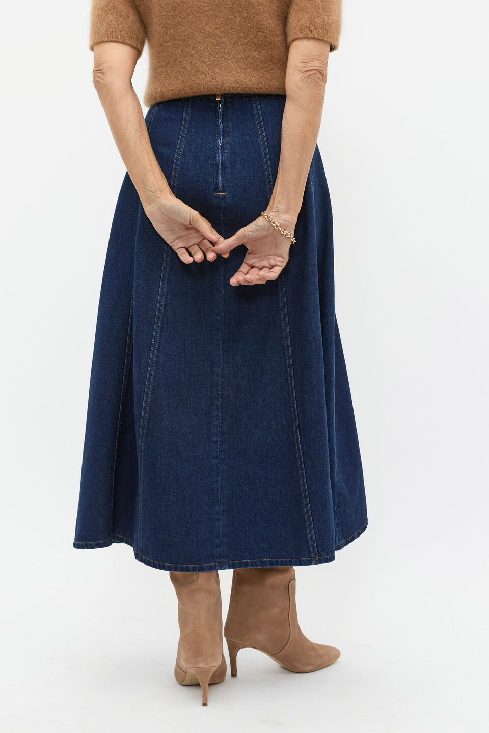 Denim Swing Skirt  Twilight Blue Wash
