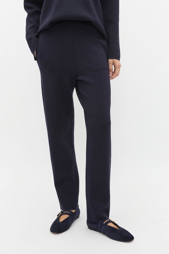 Double Knit Barrel Leg Pant  Twilight Blue  hi-res
