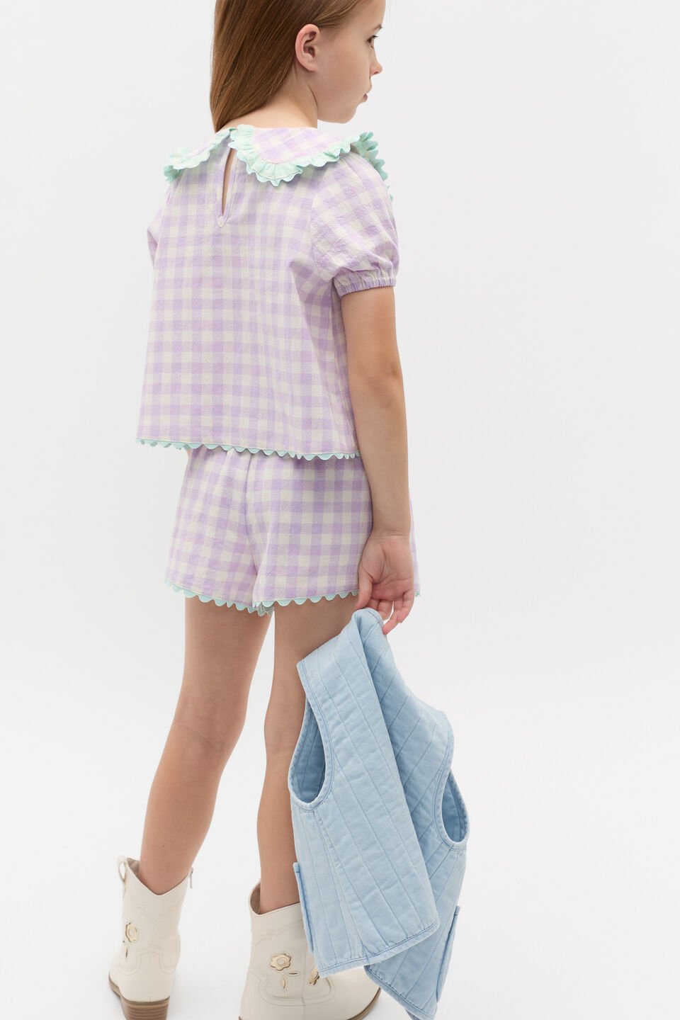 Spliced Gingham Top  Multi