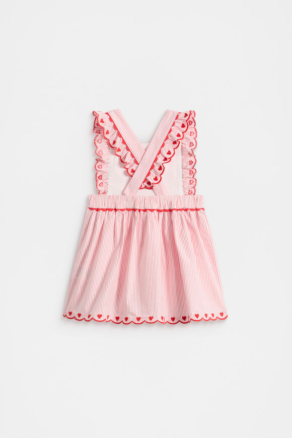 Stripe Scallop Dress  Strawberry Red  hi-res