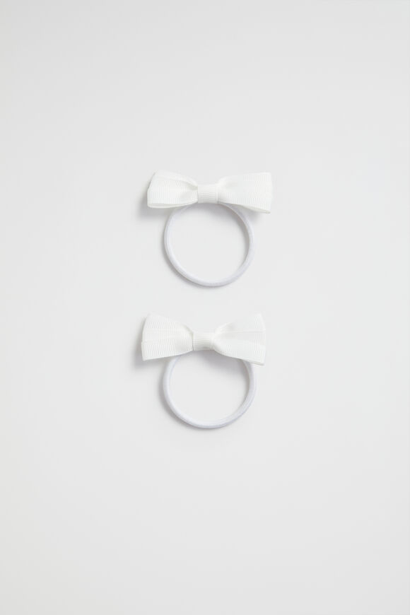 Grosgrain Bow Elastic Pack  White  hi-res