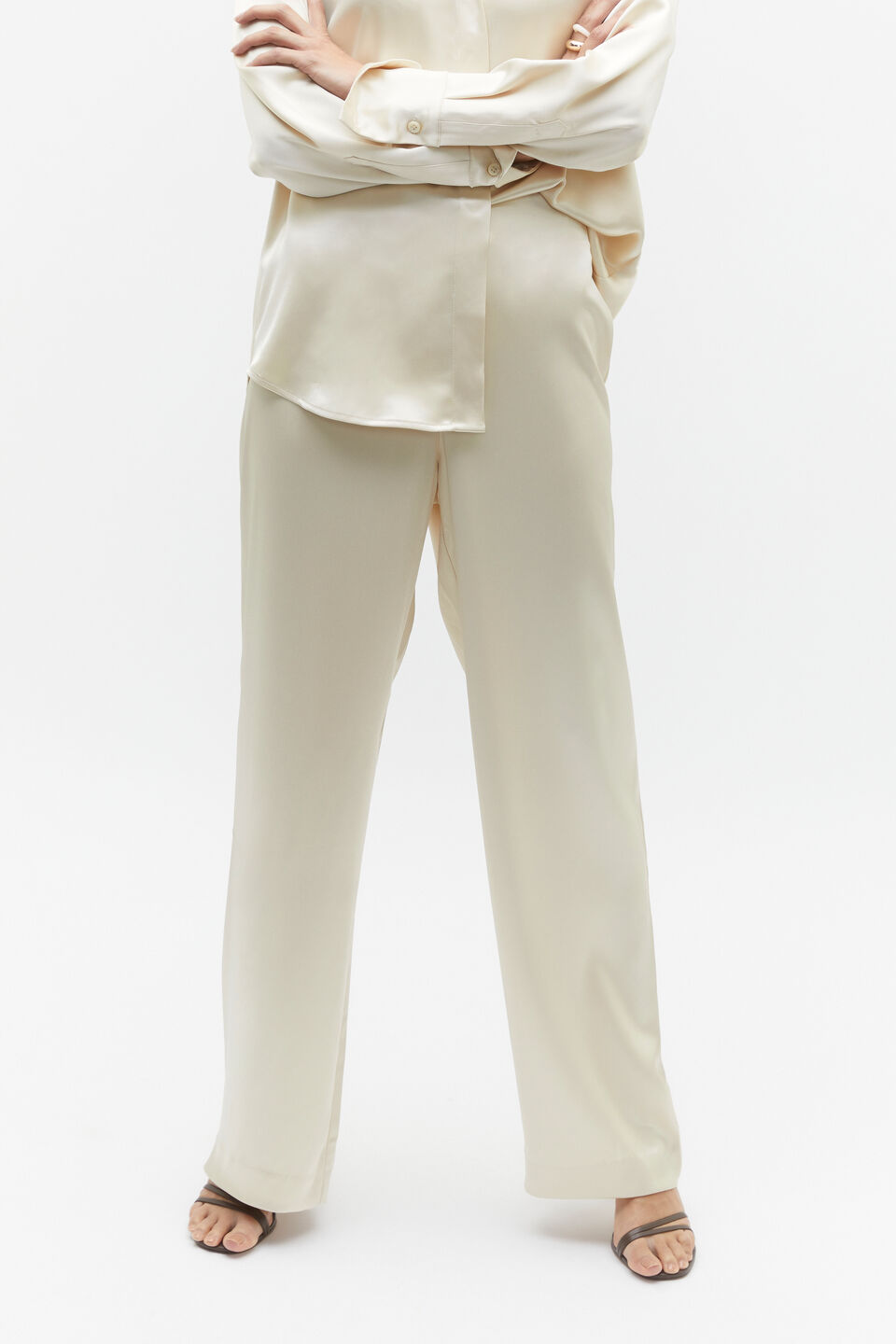 Satin Wide Leg Pant  Frappe
