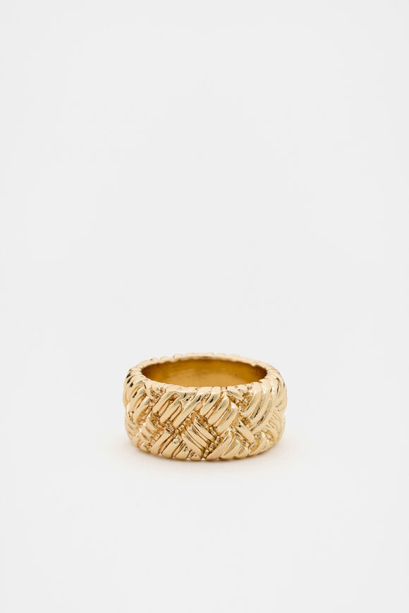Woven Texture Ring  Gold  hi-res