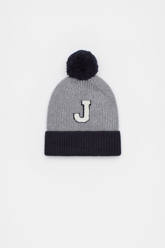 Colourblock Initial Beanie  J  hi-res
