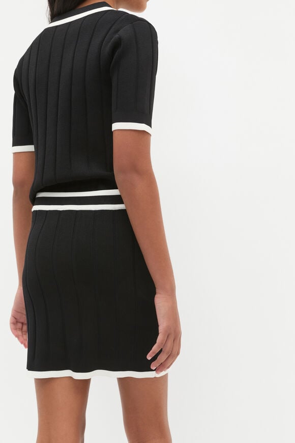 Rib Knit Skirt  Black  hi-res