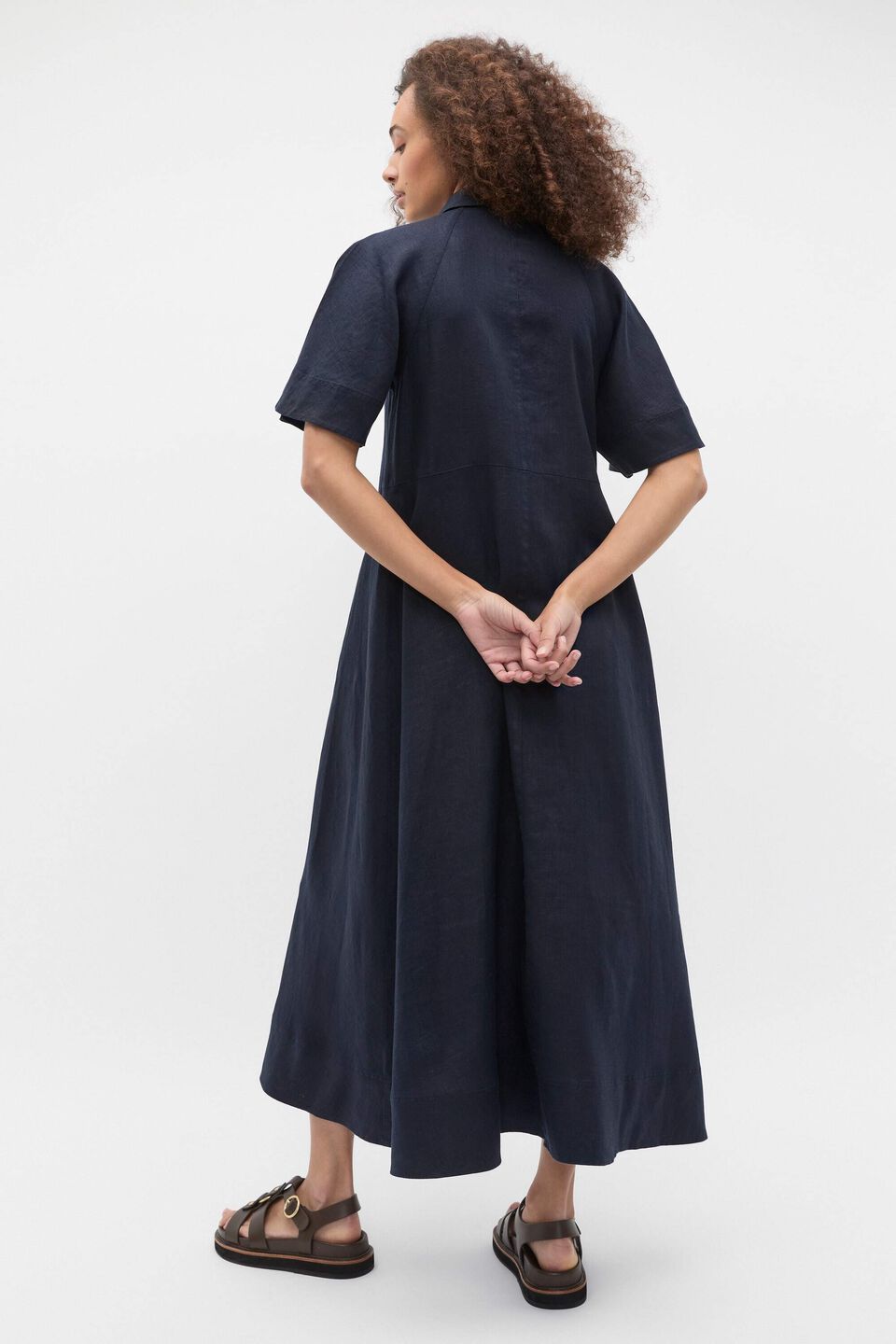 Linen Shirt Dress  Twilight Blue