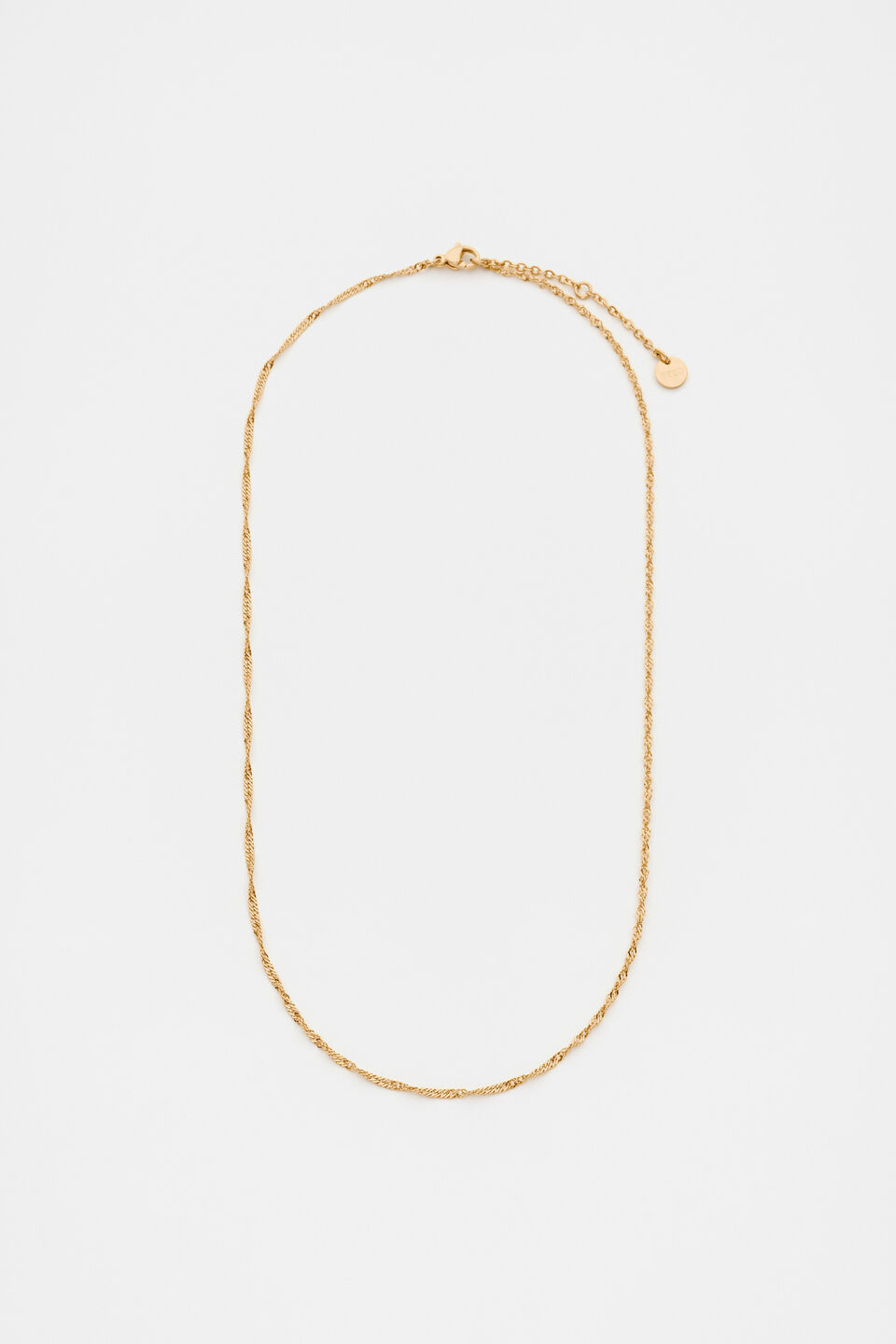 Waterproof Twist Chain Necklace  Gold