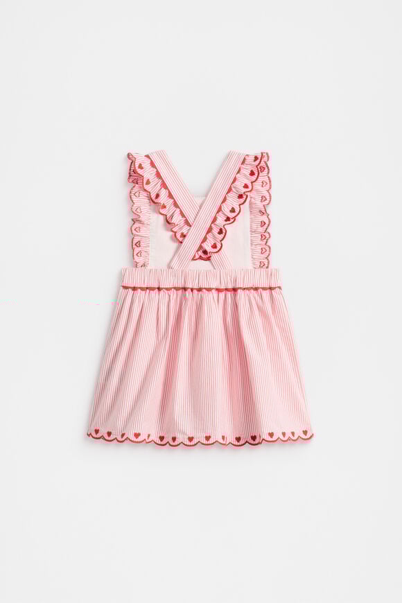 Stripe Scallop Dress  Strawberry Red  hi-res