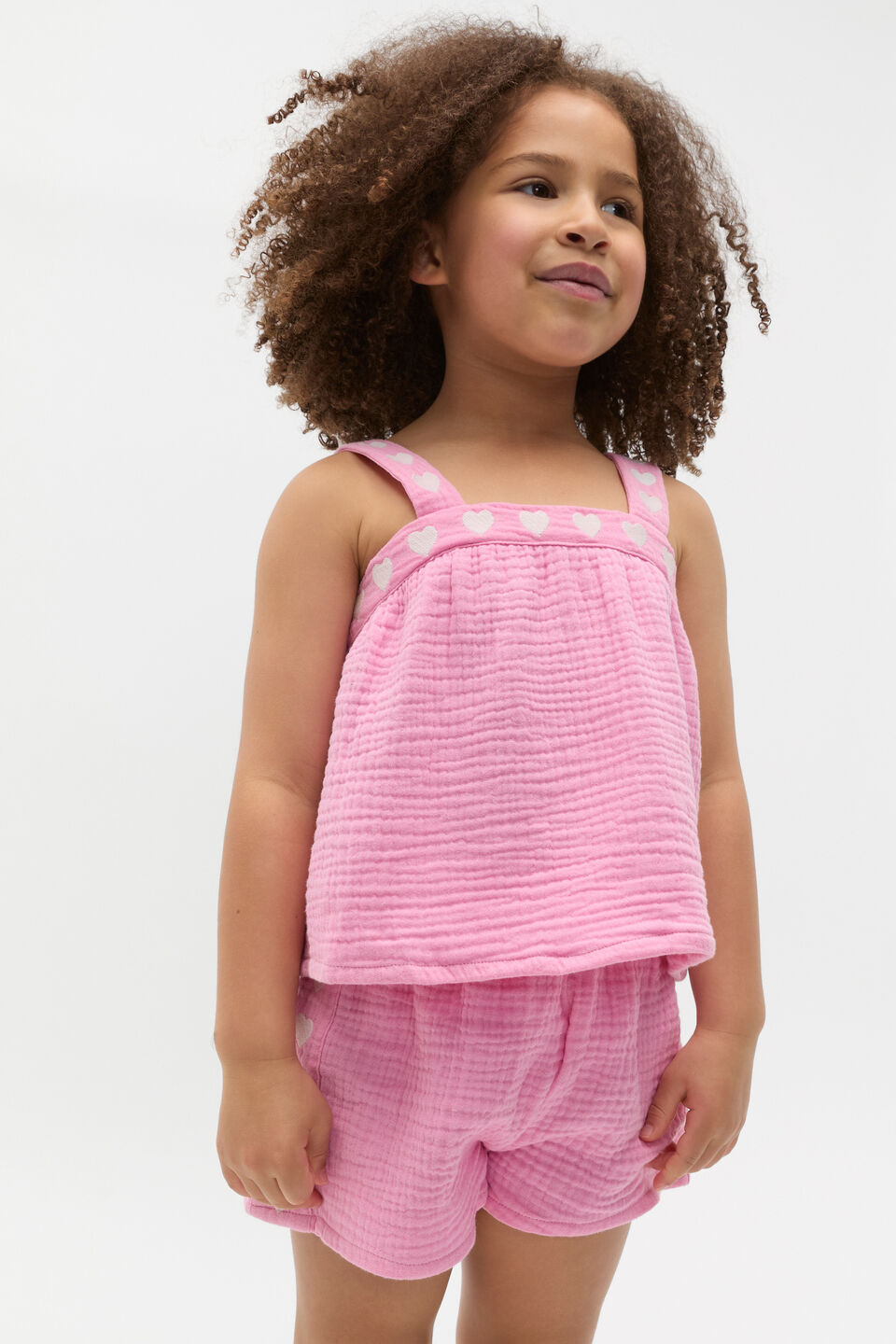 Heart Woven Pyjama  Candy Pink