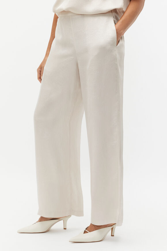 Textured Satin Elasticated Pant  Oat  hi-res