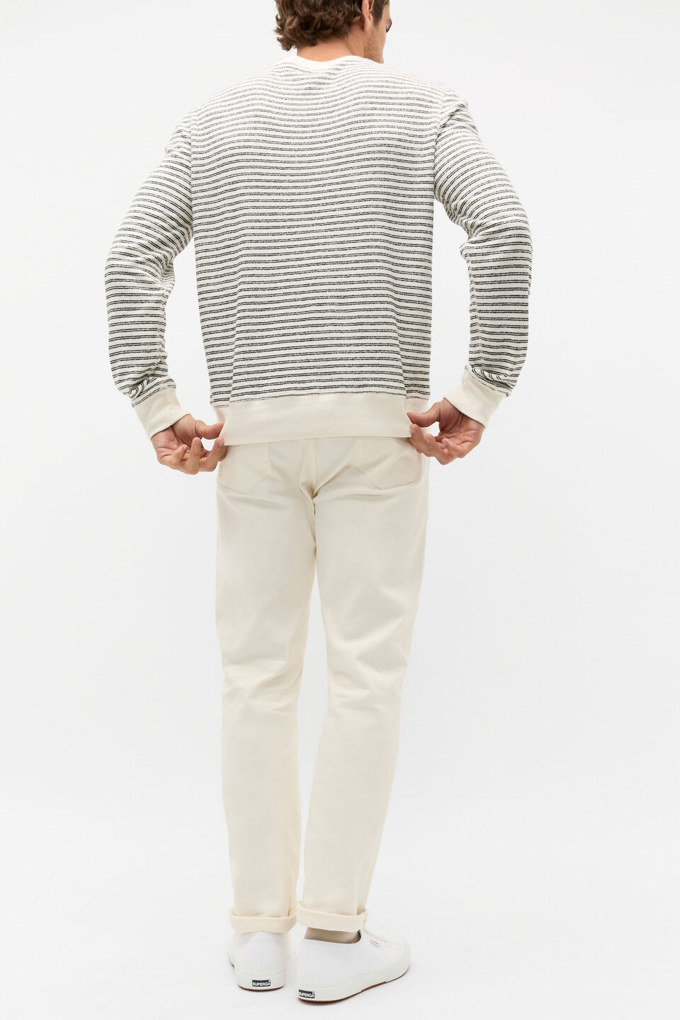 Stripe Crewneck  Ivory Stripe