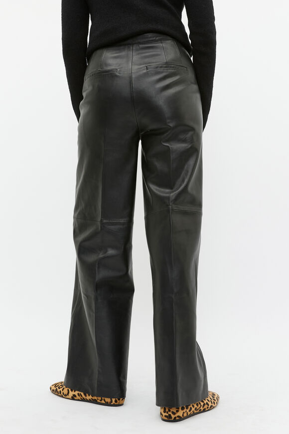 Leather High Rise Trouser  Black  hi-res