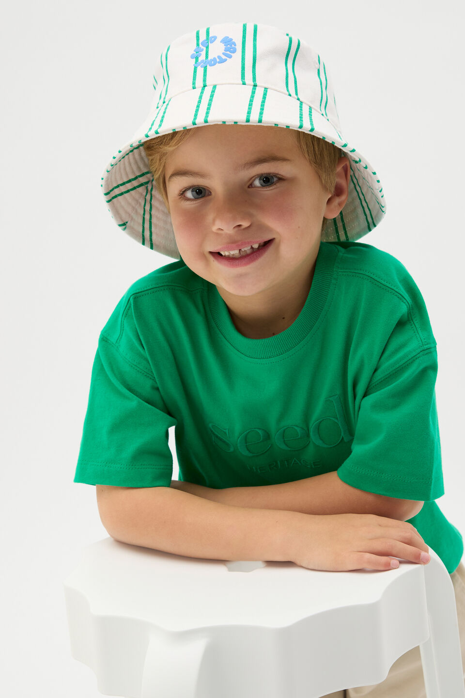 Stripe Bucket Hat  Denver Green