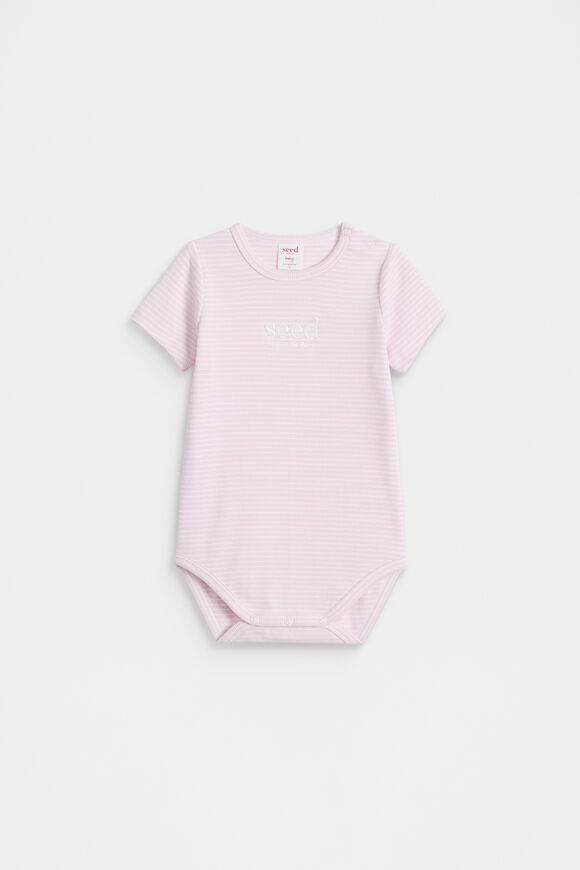 Core Rib Logo Bodysuit  Posie Stripe  hi-res