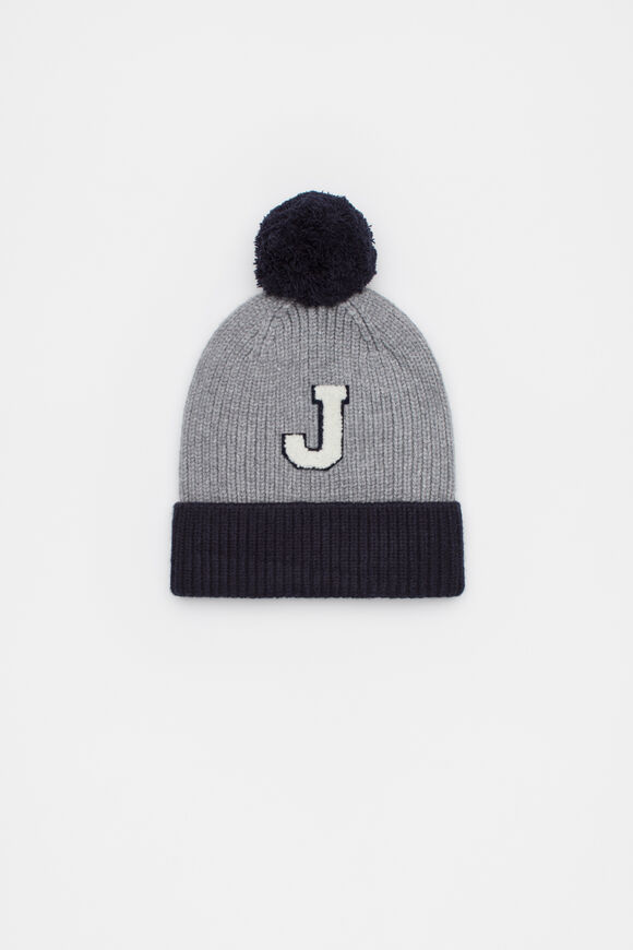 Colourblock Initial Beanie  J  hi-res