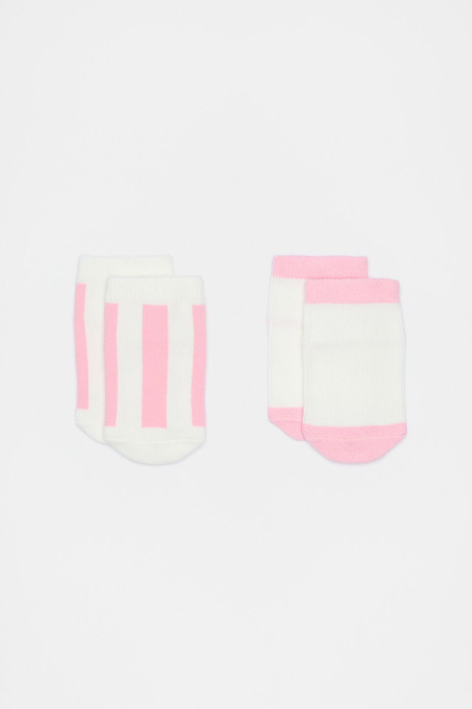 Stripe Colourblock Sock 2 Pack  Pop Pink