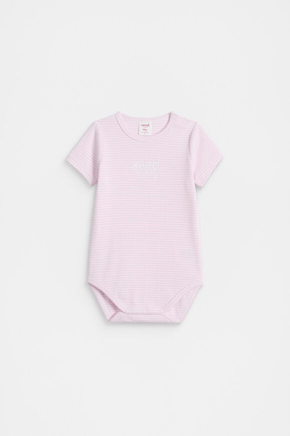 Core Rib Logo Bodysuit  Posie Stripe  hi-res