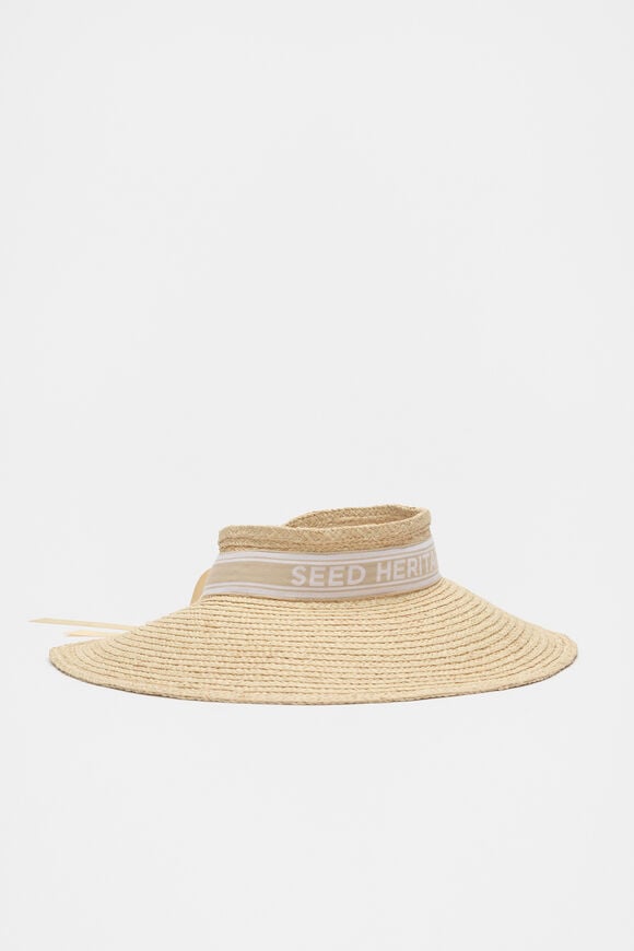 Wide Brim Raffia Visor