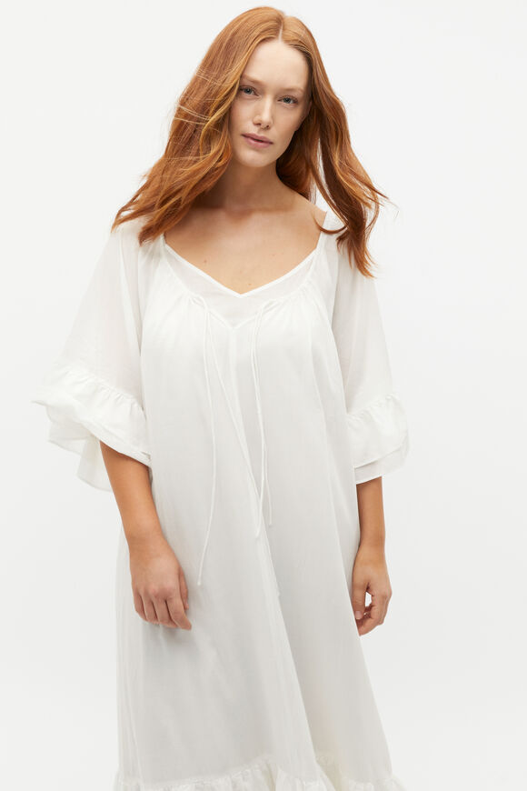Voile Ruffle Midi Dress