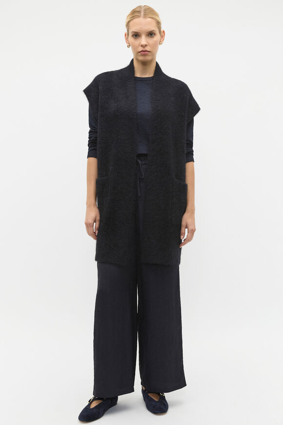 Rib Knit Mid Length Poncho