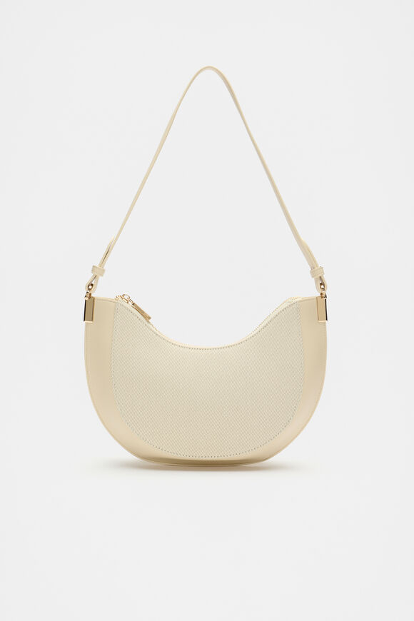 Textured Curved Shoulder Bag