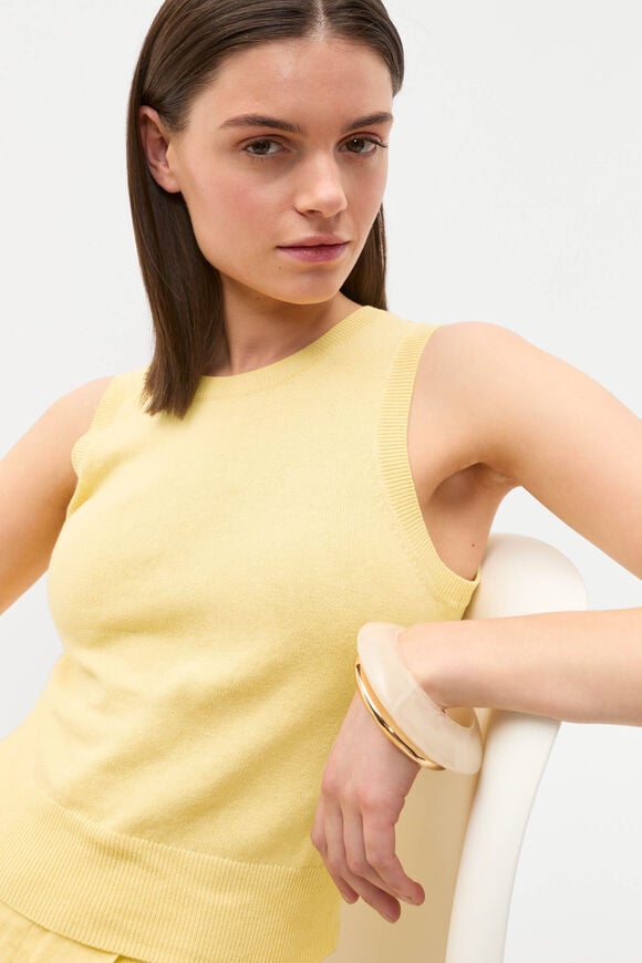 Linen Blend Knit Top