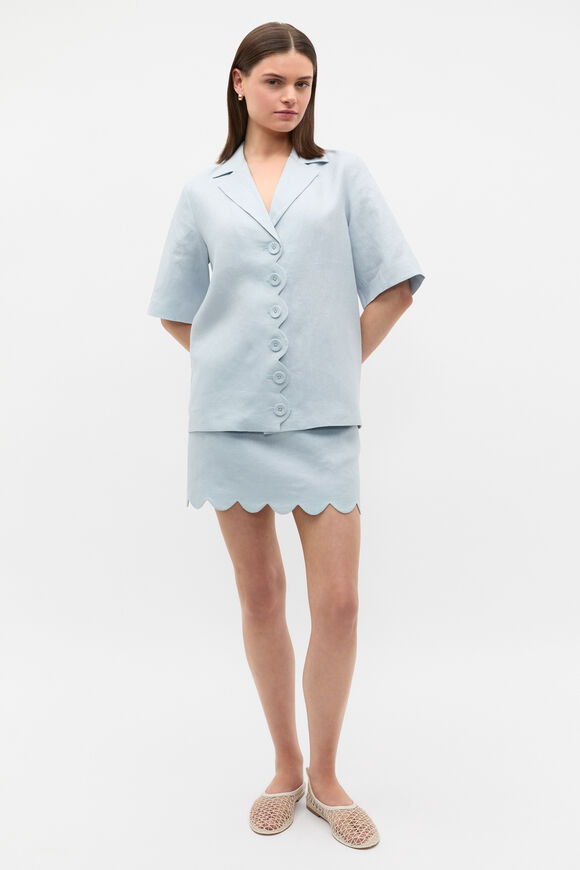 Linen Scallop Skirt