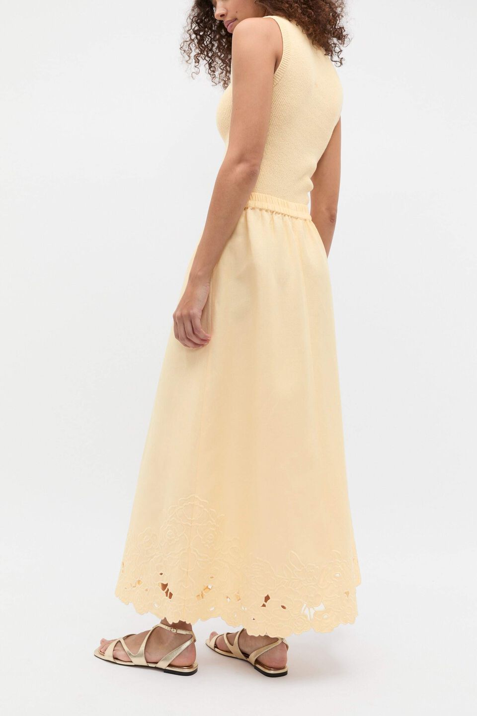 Cutwork Midi Skirt  Shortbread