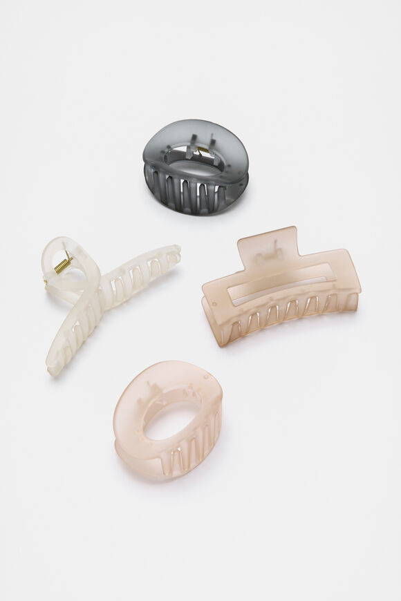 Curved Hair Claw Pack  Oat  hi-res