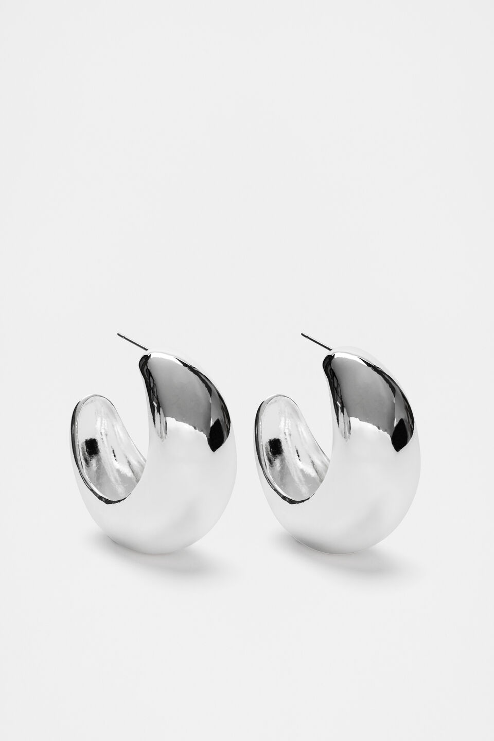 Wide Puff Hoop  Silver