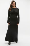 Micro Jersey Ruched Midi Dress  Black  hi-res