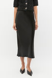 Satin Slip Skirt  Black  hi-res