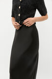 Satin Slip Skirt  Black  hi-res