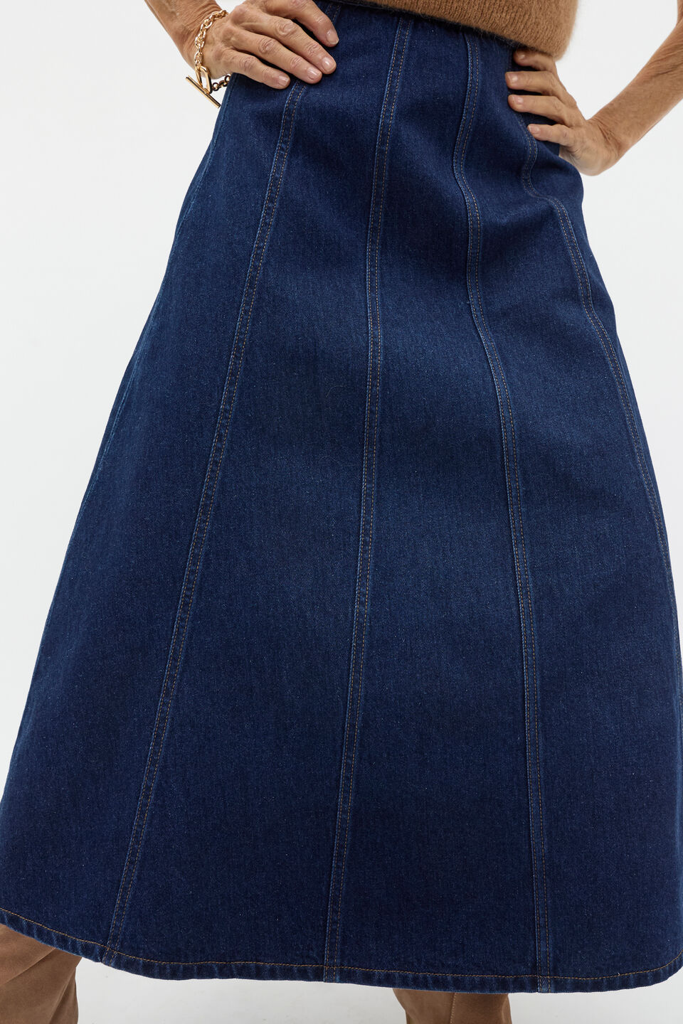 Denim Swing Skirt  Twilight Blue Wash