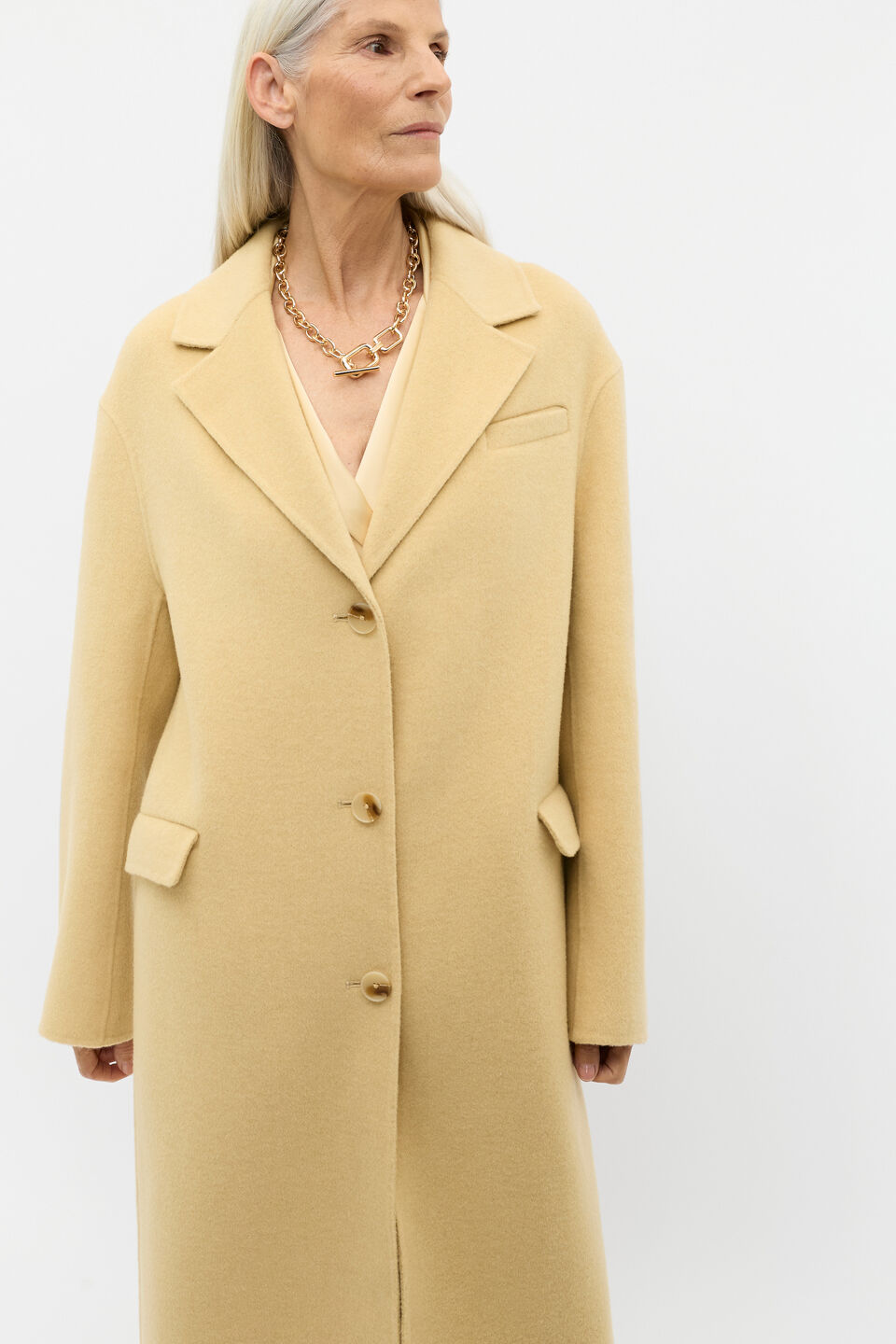Wool Blend Boyfriend Coat  Marzipan Marle