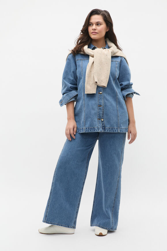 Denim Yoke Detail Shirt  Ice Blue Wash  hi-res