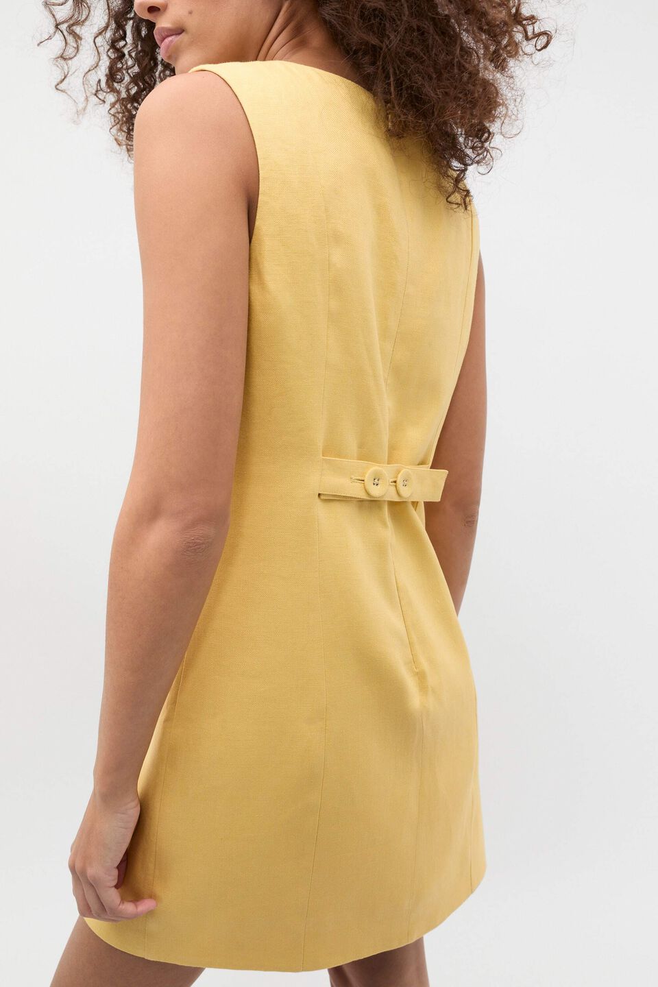 Linen Structured Shift Dress  Buttercup
