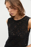 Crochet Knit Tank  Black  hi-res