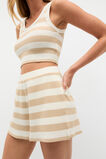 Stripe Crop and Short PJ Set  Ecru  hi-res