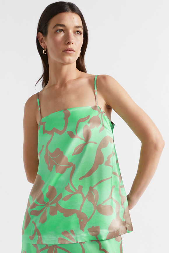 Satin Floral Camisole  Key Lime Floral  hi-res