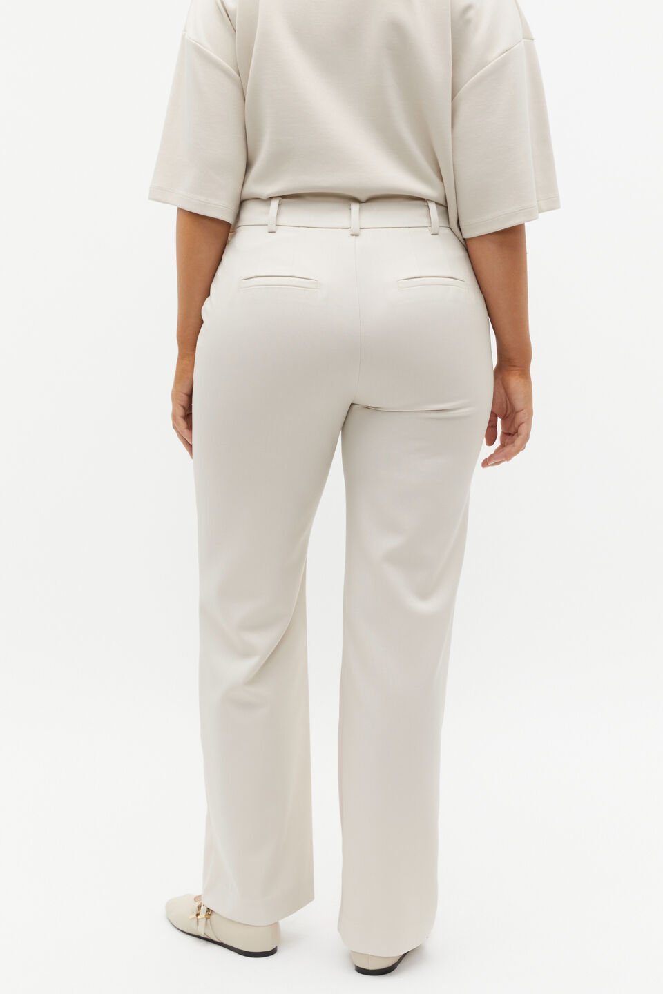 Wool Blend Tailored Pant  Oat