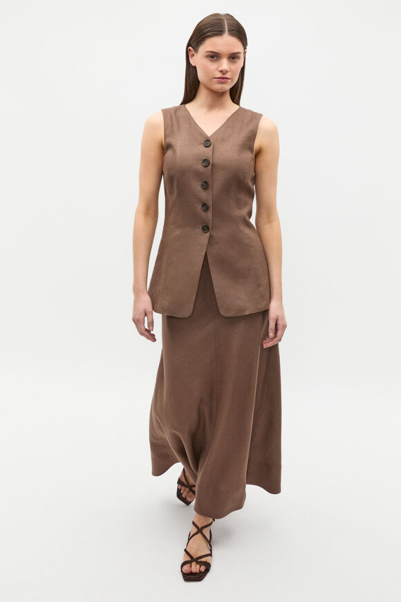Core Linen Seam Front Skirt  Pinecone  hi-res