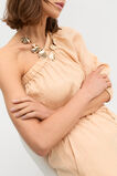 Textured Satin One Shoulder Blouse  Apricot  hi-res