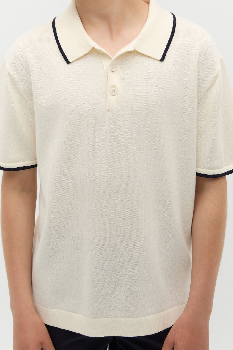 Knit Polo  Vintage Cream