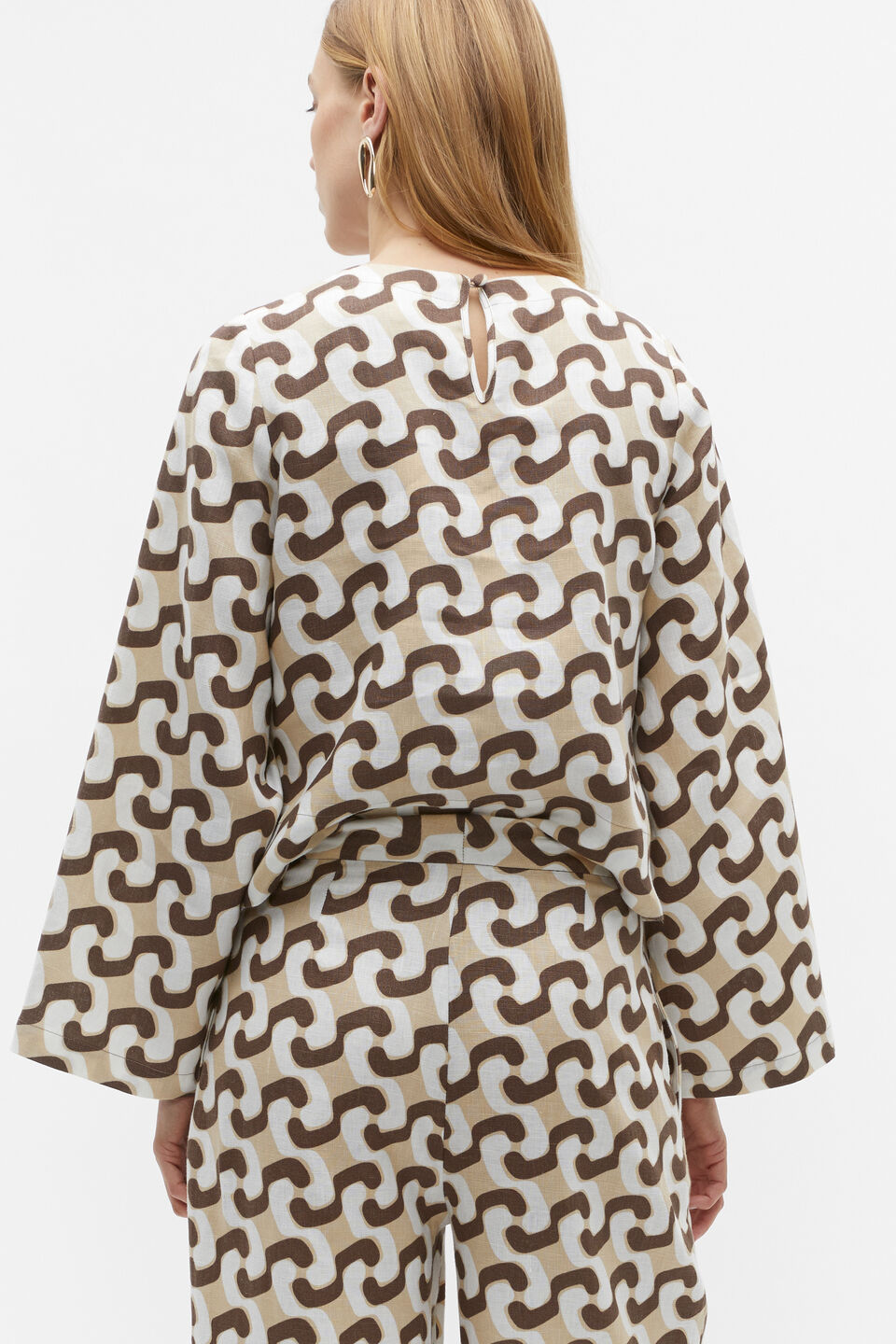 Chain Geo Linen Pleat Pant  Chain Geo