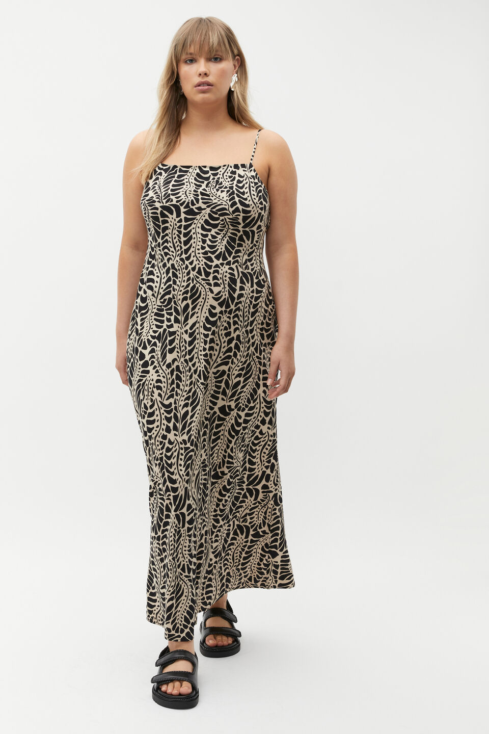 Motif Print Slip Dress  Motif Print