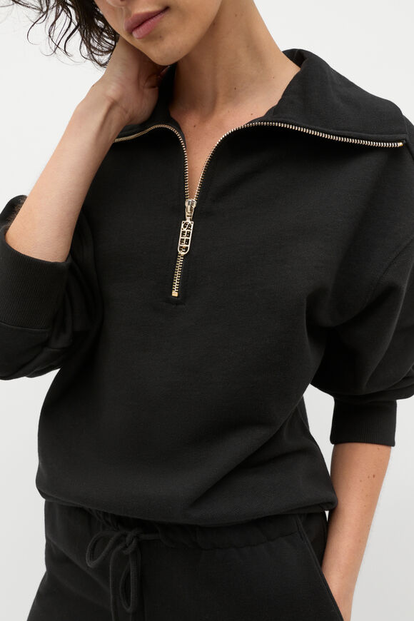 Core Heritage Half Zip Sweat  Black  hi-res