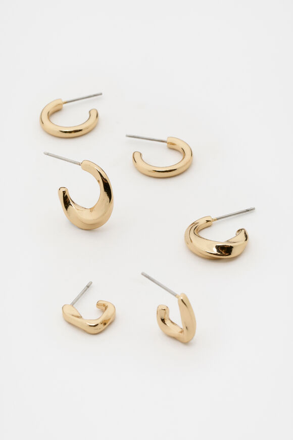 Sculptural Twist Ear Pack  Gold  hi-res