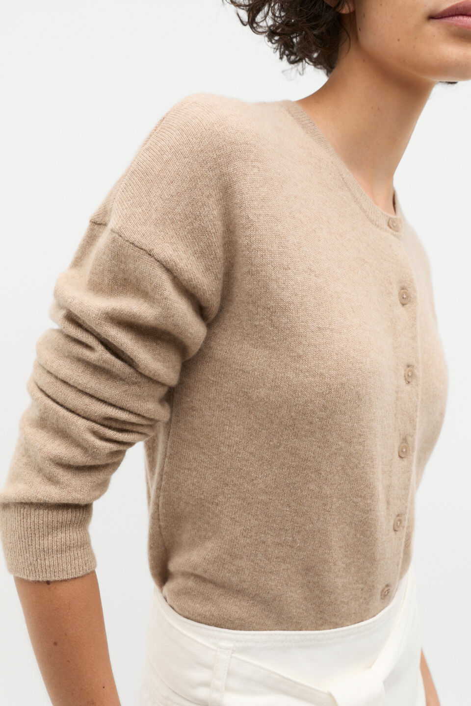 Cashmere Button Knit Cardigan  Cookie Marle