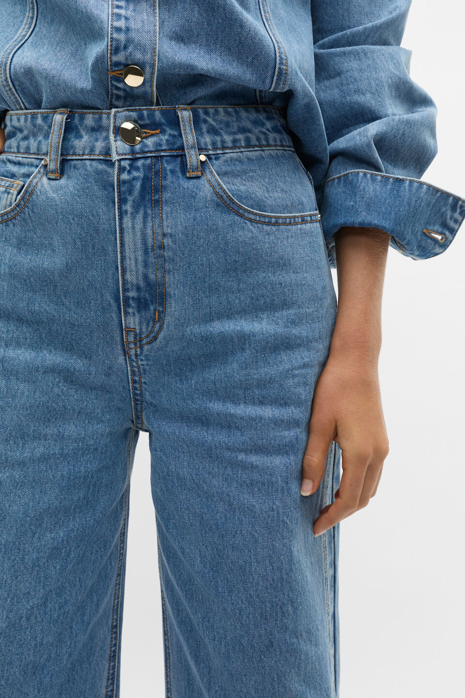 Denim Side Panel Jean  Ice Blue Wash
